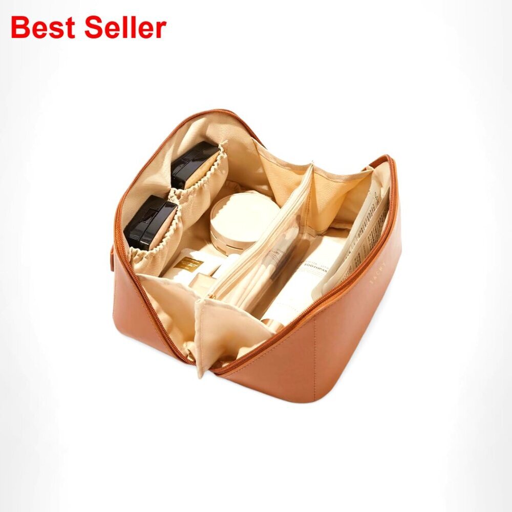 Large Waterproof Makeup Bag, Travel Toiletry Organizer with Pockets